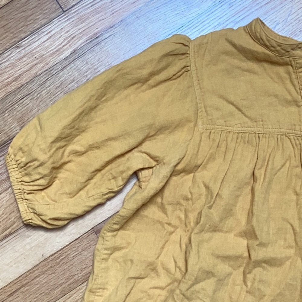 Loup Grace Cotton Button Front Top in Canary Size large - Picture 4 of 11